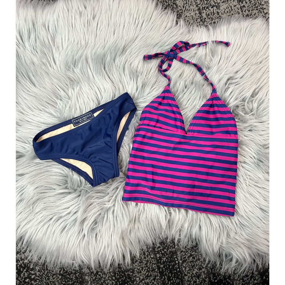 Toobydoo Navy Pink Tankini Swim Suit 12-24month NWT